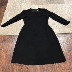 Black Burberry Three Quarter Sleeve midi Dress size 4 made in Poland